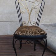 Table en fer forgé d'époque 1950-1960 et sa suite de 4 chaises et 2 fauteuils