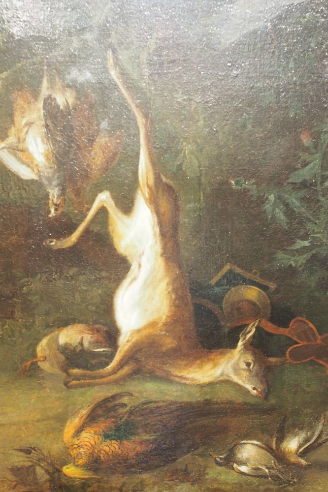 Paire de tableaux de chasse d'époque XVIII ème 