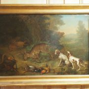 Paire de tableaux de chasse d'époque XVIII ème