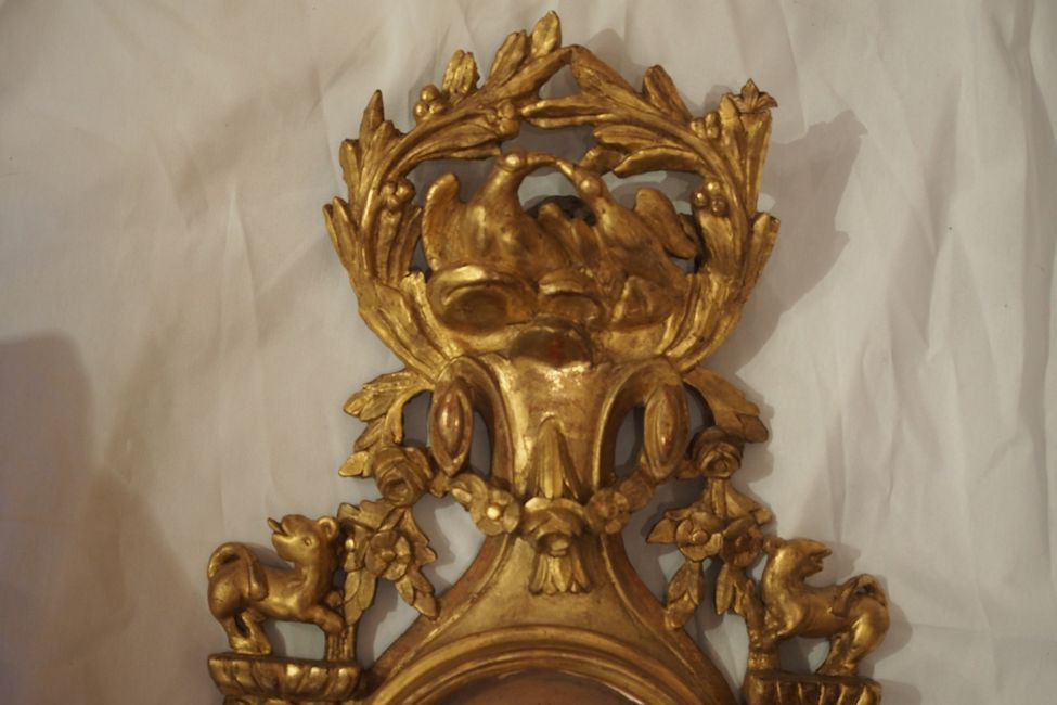 Baromètre Ovale en bois doré Epoque Louis XVI - XVIIIe siècle - N
