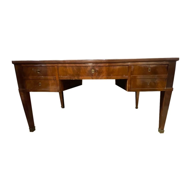 Bureau plat à double faces en acajou d’époque Directoire