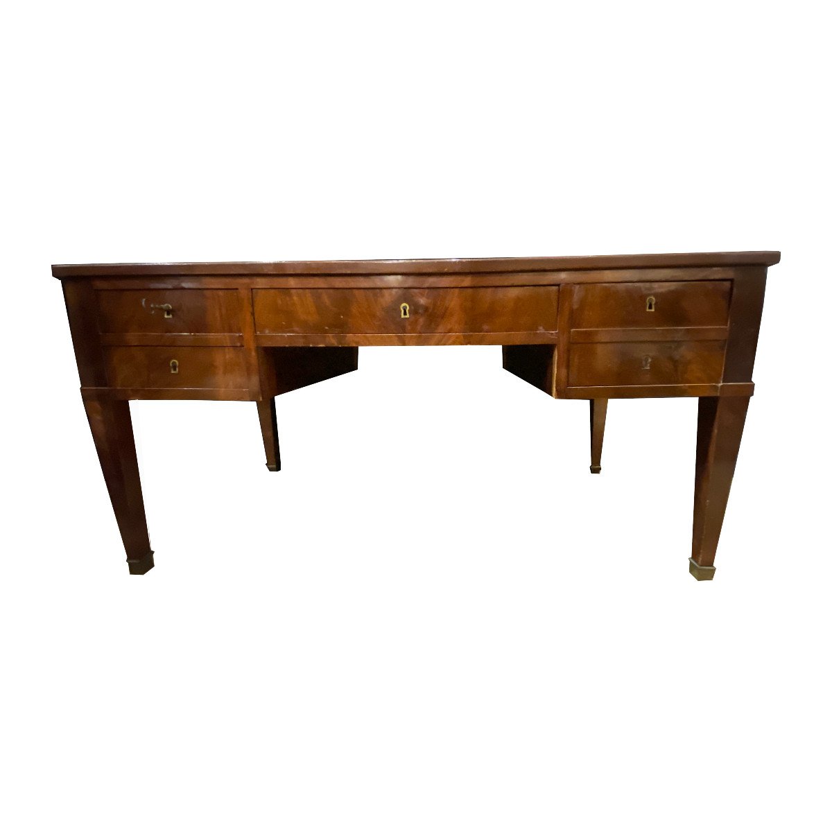 Bureau plat à double faces en acajou d’époque Directoire