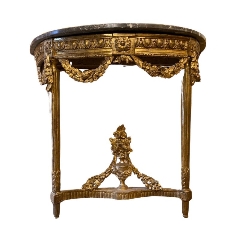 Console d’époque Louis XVI de forme demi-lune