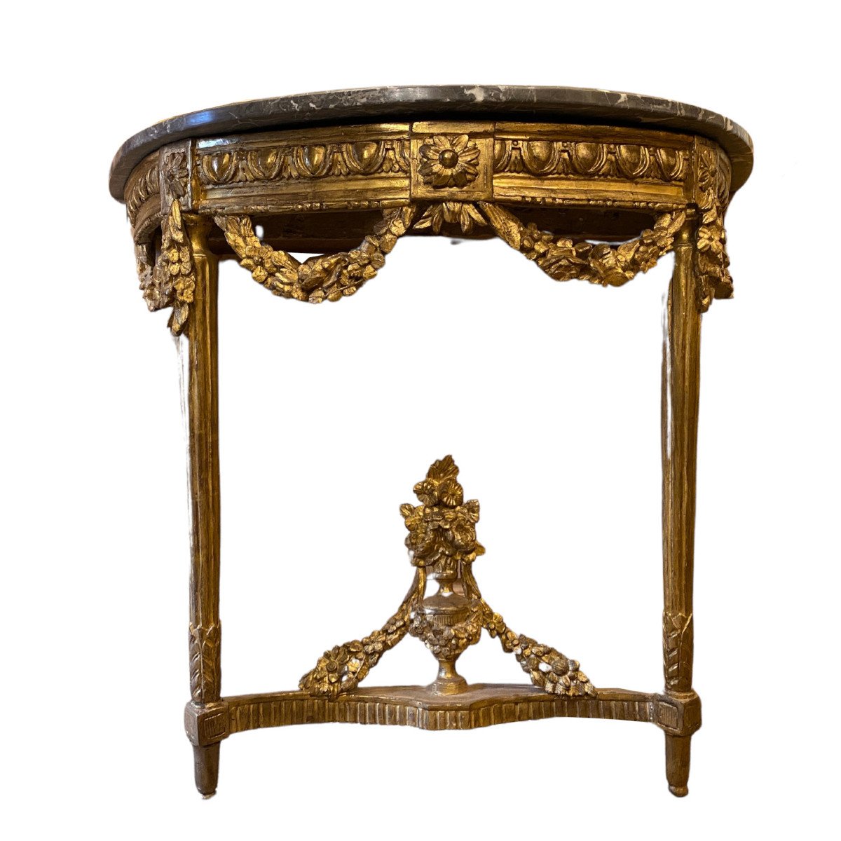 Console d’époque Louis XVI de forme demi-lune