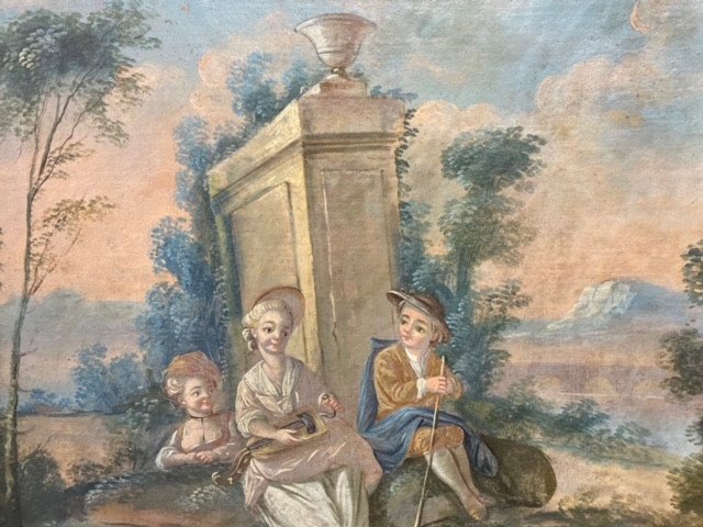 Trumeau d'époque Louis XVI en bois laqué et doré. – Image 3