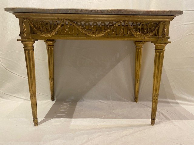 Console d’époque Louis XVI en bois doré – Image 2