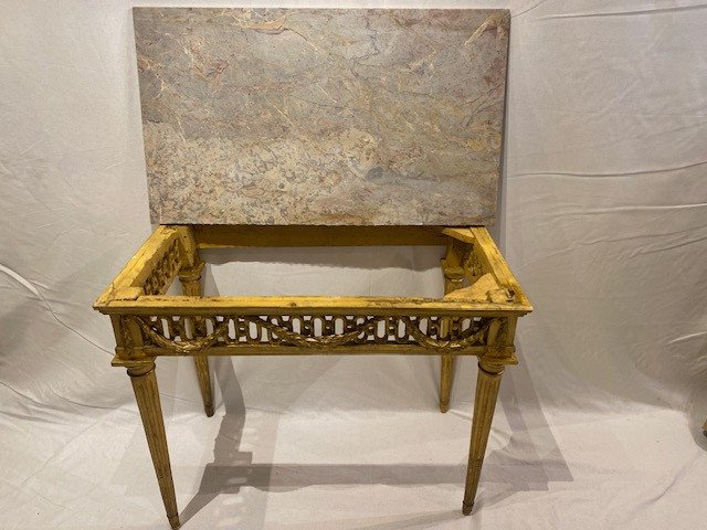 Console d’époque Louis XVI en bois doré – Image 4