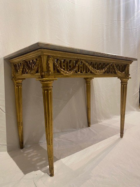 Console d’époque Louis XVI en bois doré – Image 6