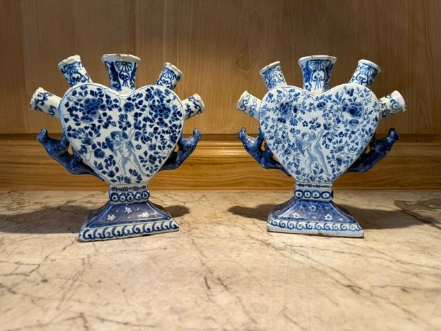 Tulipieres en faïence de Delft d’époque XVIII eme – Image 2