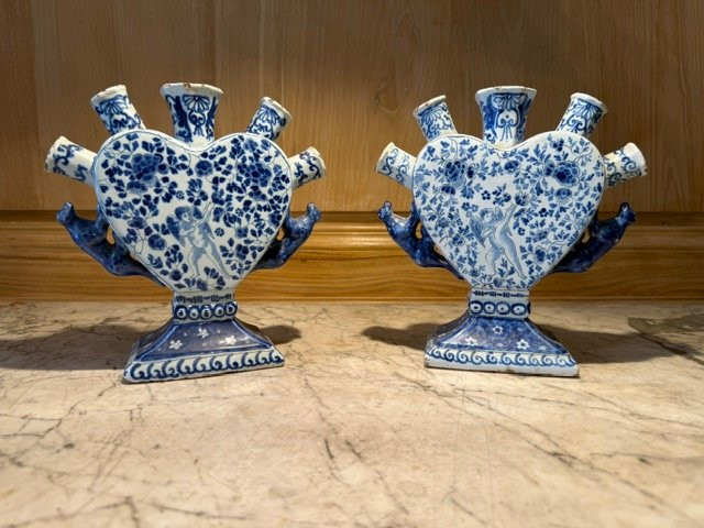 Tulipieres en faïence de Delft d’époque XVIII eme – Image 3
