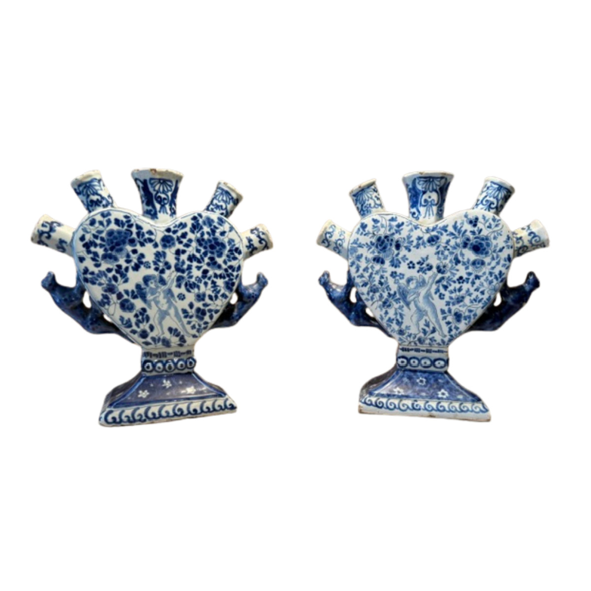 Tulipieres en faïence de Delft d’époque XVIII eme